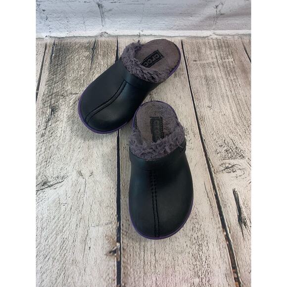 CROCS Girl’s Platform Fur Lined Clogs / Size: C10 - Picture 1 of 8